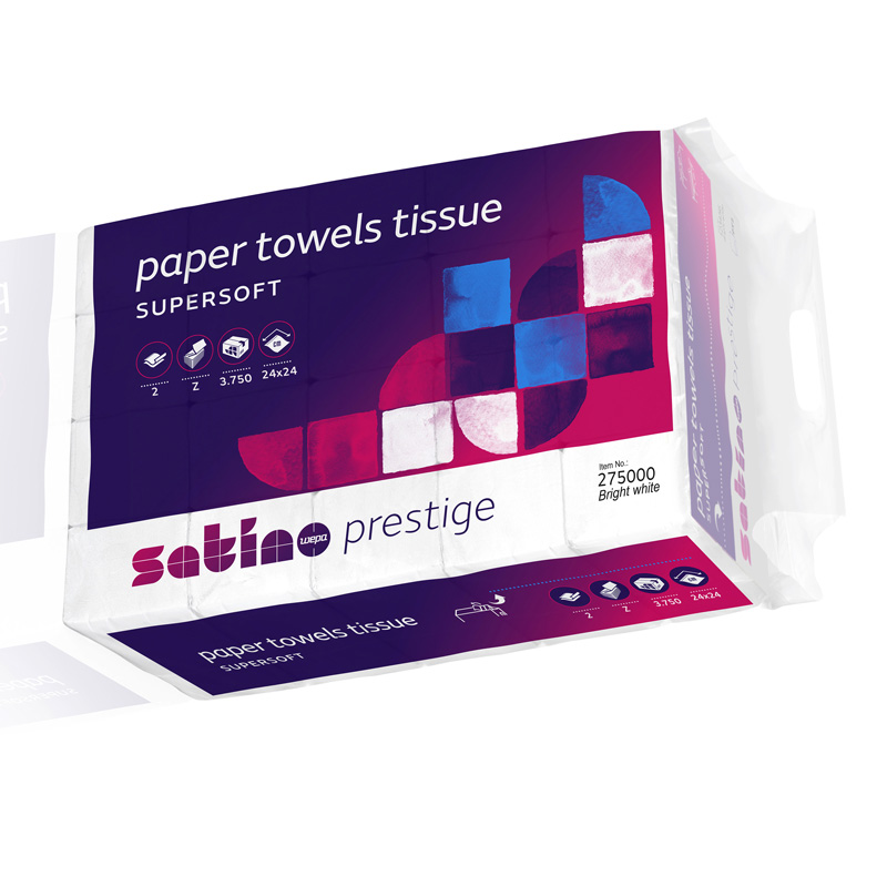 Handtuchpapier Prestige 24x24cm (Z) 2lag. 3.750 Baltt (PT2)